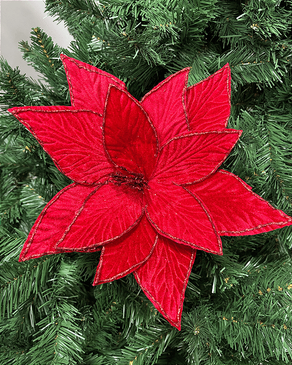 FLOR DECORATIVA VERMELHO 30cm