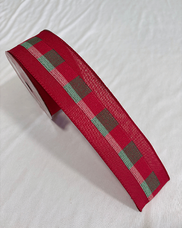 FITA ARAMADA VERMELHO/VERDE 6,3CM X 9,14M