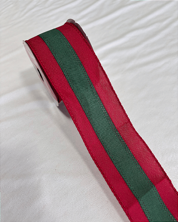 FITA ARAMADA TRABALHADA VERMELHO 6,3CM X 9,14M