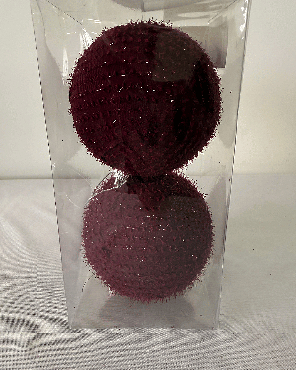 BOLA DECORADA NATAL BORDO 10CM