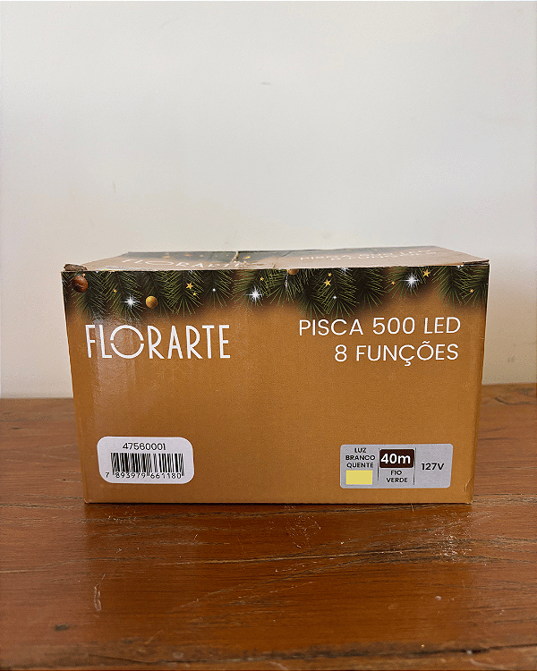 PISCA 500 LED FIO VERDE C/8 FUNCOES BRANCO QUENTE 40M