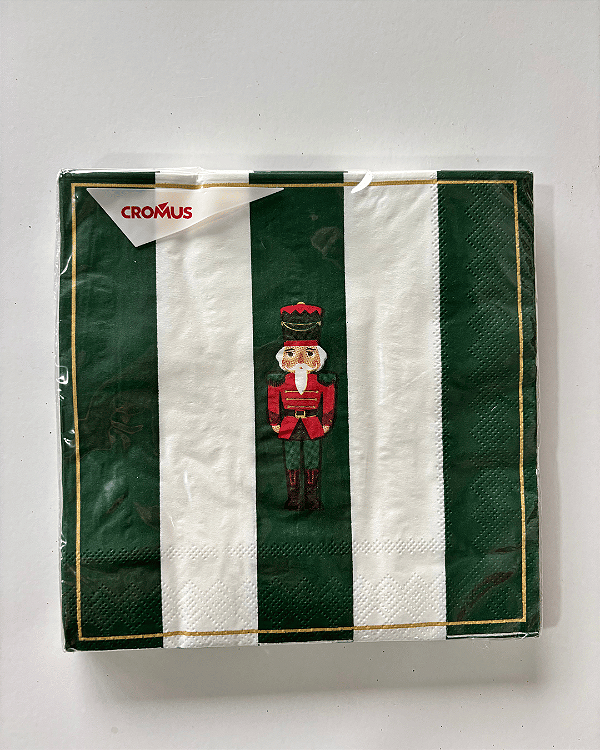 GUARDANAPO PAPAPEL VERDE LISTRADA 33X33CM