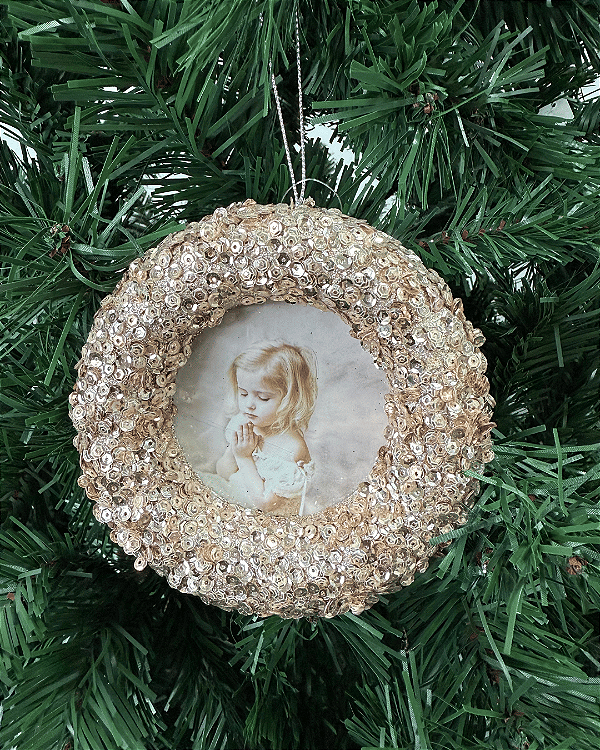 ENF PEND QUADRO REDONDO CHAMPANHE 12CM