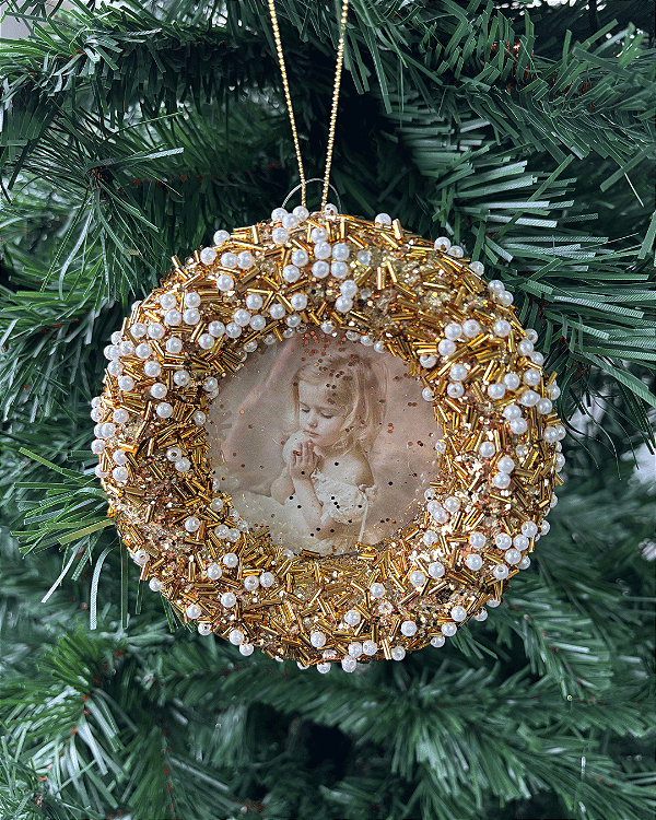 ENF PEND QUADRO REDONDO OURO 12CM