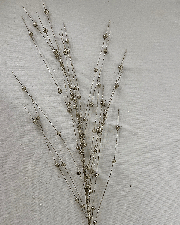 GALHO NATAL C/GLITTER CHAMPANHE 80CM