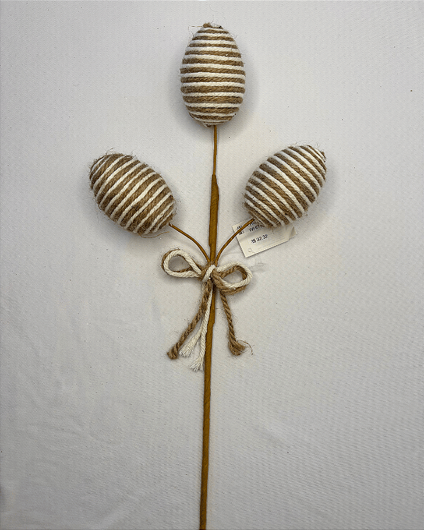 GALHO PASCOA OVOS RUSTICOS C/LACO BEGE OFF WHITE 45cm