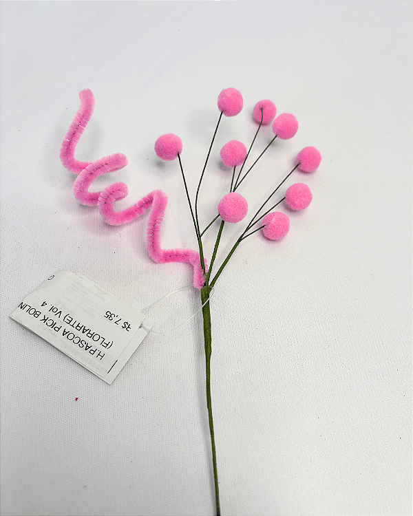 GALHO PICK PASCOA POM POM ROSA