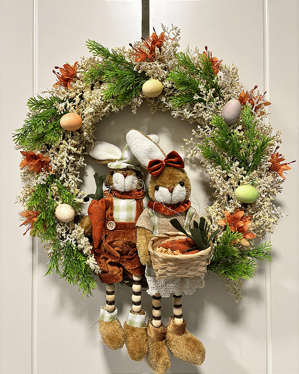 GUIRLANDA PASCOA BONECOS LARANJA 40CM