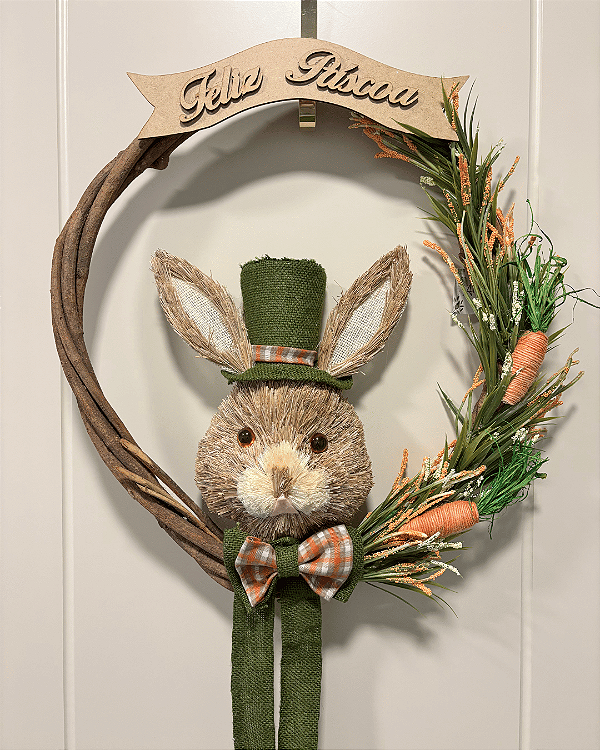 GUIRLANDA PASCOA COELHO DE CARTOLA  40CM