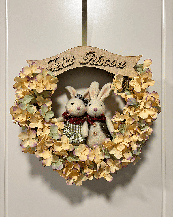 GUIRLANDA DE PASCOA HORTENSIAS 30CM