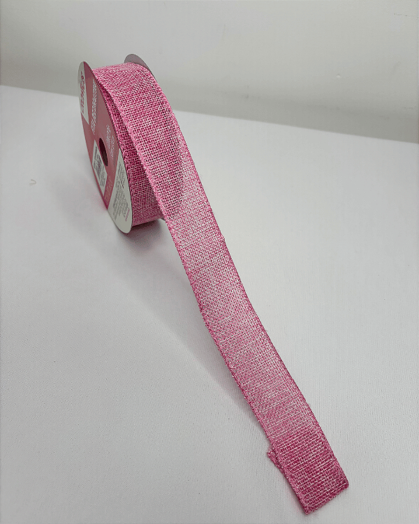 FITA ARAMADA JUTA LISA ROSA 3CM X 9,14M