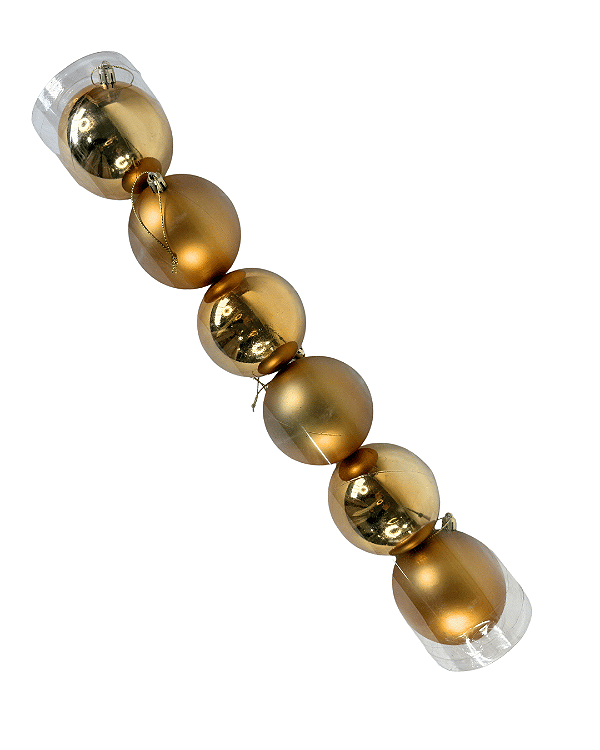 BOLA DE NATAL TUBO C/6 UND (LARANJA) 8cm