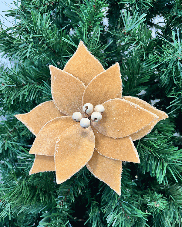 H.BICO DE PAPAGAIO NATAL AVELUDADO (BEGE) 15cm 20d