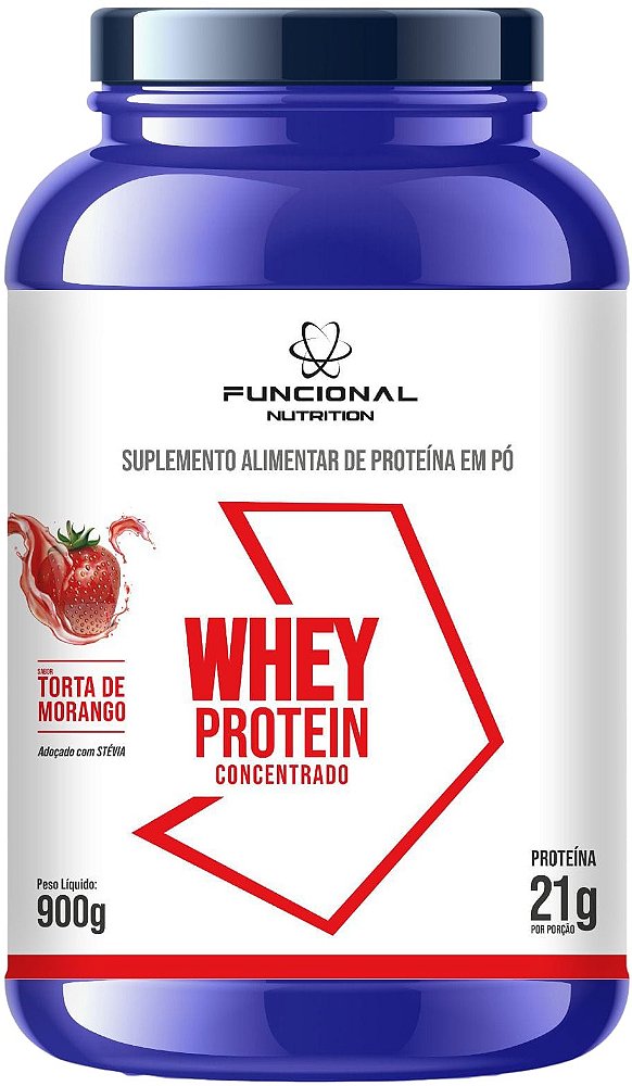 WHEY PROTEIN CONCENTRADO - TORTA DE MORANGO 900 grs