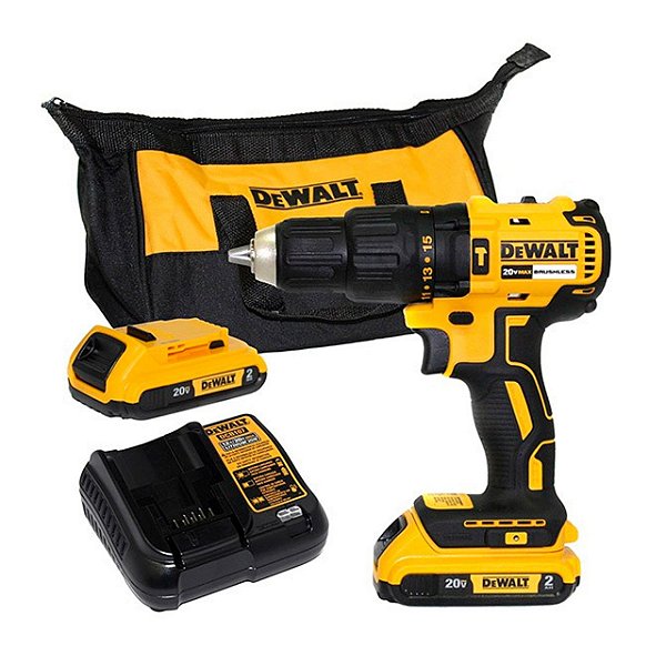 Parafusadeira/Furadeira Impacto 20V 2 Bat. Lithium Íon 2.0Ah Brushless e Bolsa em Lona Dewalt DCD778D2