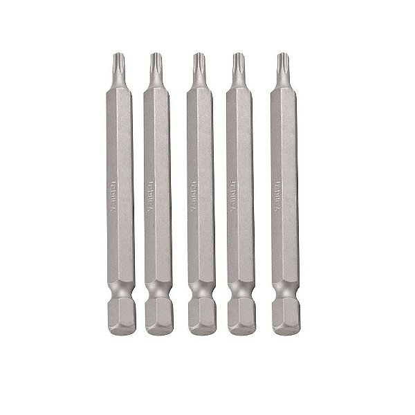 Bits Ponteiras Torx T8 Hexalobular 1/4'' 75mm 5 Peças Vonder