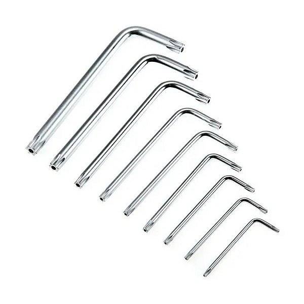 Jogo de Chave Torx Estrela Vazada T10 a T50 9 Peças Lotus 5330