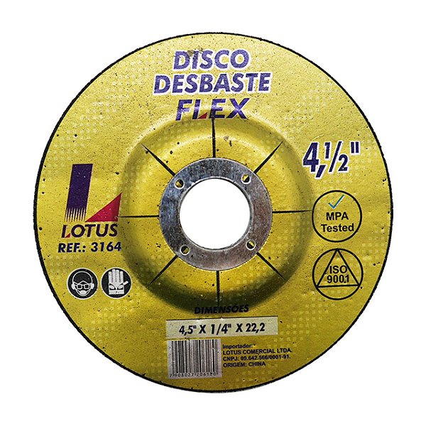 Disco de Desbaste 4.1/2'' 115mm x 22.2mm Lotus 3164