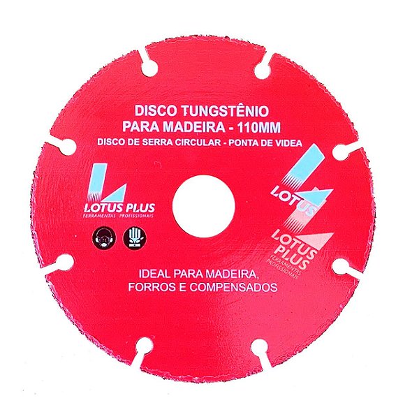 Disco de Serra Tungstênio para Madeira Acabamento MDF 4.3/8'' 110mm x 20mm Lotus 3256