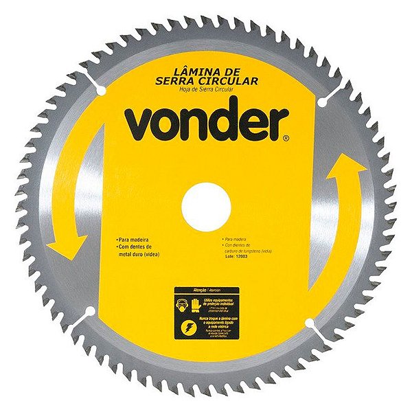 Disco Lâmina de Serra Circular Vídea para Madeira 10 Polegadas 250mm x 30mm 60 Dentes Vonder