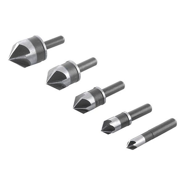 Escareador de Aço Rápido 1/4" - 3/4" 5 Peças Vonder