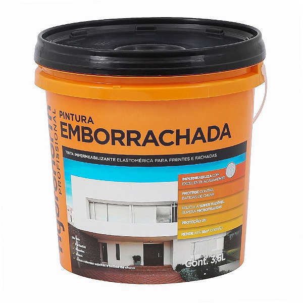 Tinta Emborrachada Impermeabilizante Elastomérica p/ Frentes e Fachadas 3,6L Hydronorth
