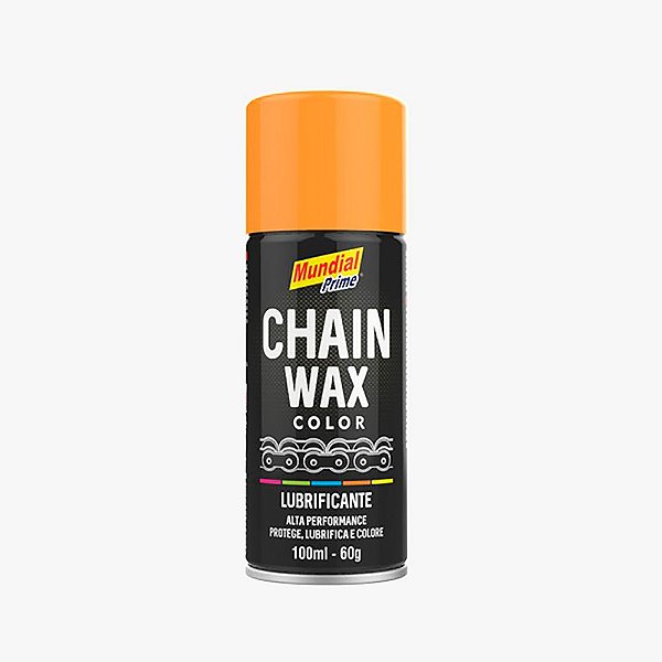 Lubrificante Spray Chain Wax Color Laranja 100ml Mundial Prime