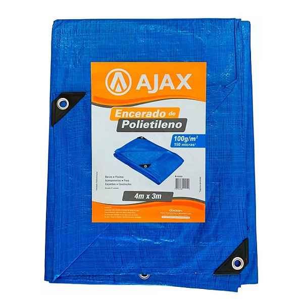 Lona Encerado de Polietileno 150 micras 4m x 3m Ajax Azul