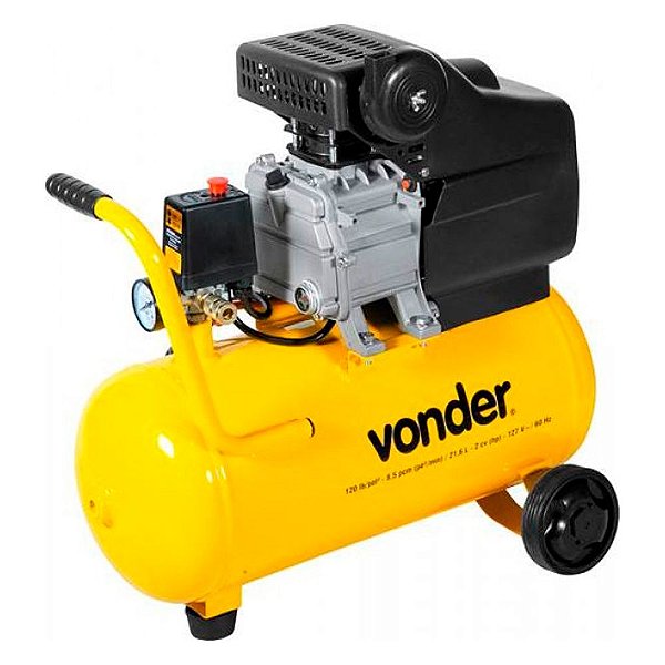 MotoCompressor de Ar Profissional 8.0 pcm 21.6 litros 2 cv 127V Vonder MCV216