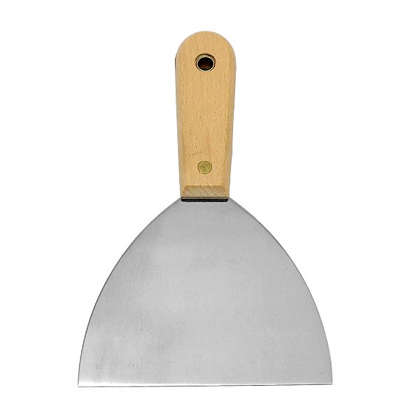 Espátula Multiuso de Aço Inox Cromado com Cabo de Madeira 5'' 12cm Lotus 6868