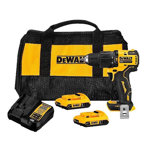 Parafusadeira Furadeira Impacto 20V Brushless + 2 Baterias 2.0Ah Bivolt Bolsa Dewalt DCD709D2-BR