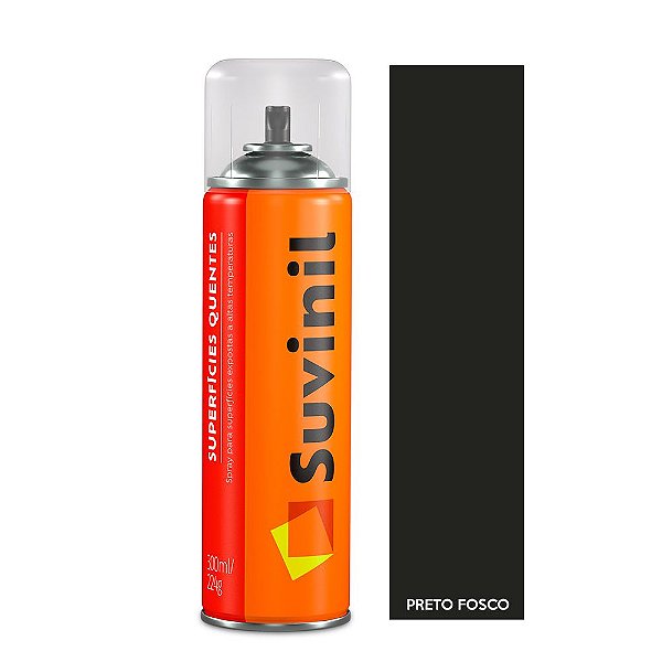 Tinta Spray Suvinil Alta Temperatura 300ml Preto Fosco
