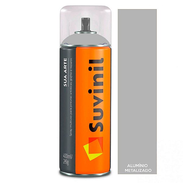 Tinta Spray Suvinil Sua Arte Uso Geral 400ml Alumínio Metalizado