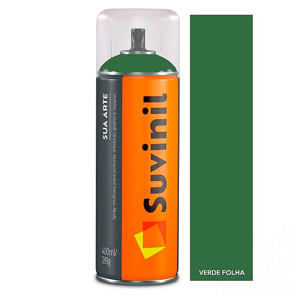 Tinta Spray Suvinil Sua Arte Uso Geral 400ml Verde Folha Brilhante