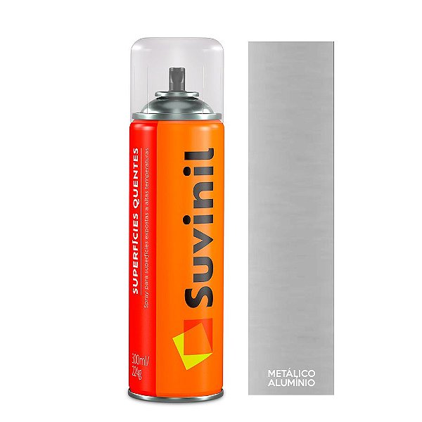 Tinta Spray Suvinil Alta Temperatura 300ml Alumínio Metalizado