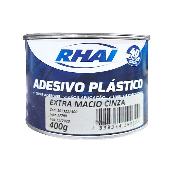 Adesivo Plástico Extra Macio Cinza 400g + Catalisador Mek 9g Rhai