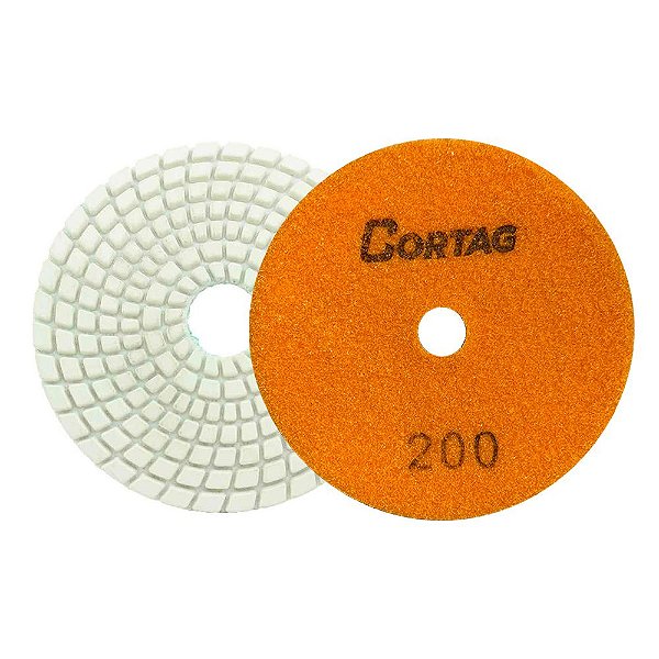 Disco Diamantado Polimento Brilho D'água com Velcro Grão 200 x 100mm Cortag 62147
