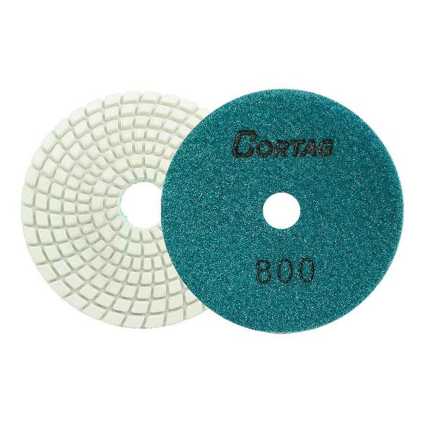 Disco Diamantado Polimento Brilho D'água com Velcro Grão 800 x 100mm Cortag 62149