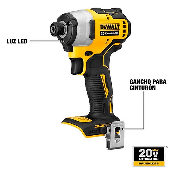 Atomic Compact Series Parafusadeira de Impacto 1/4'' 20V Dewalt DCF809 (sem bateria e sem carregador)