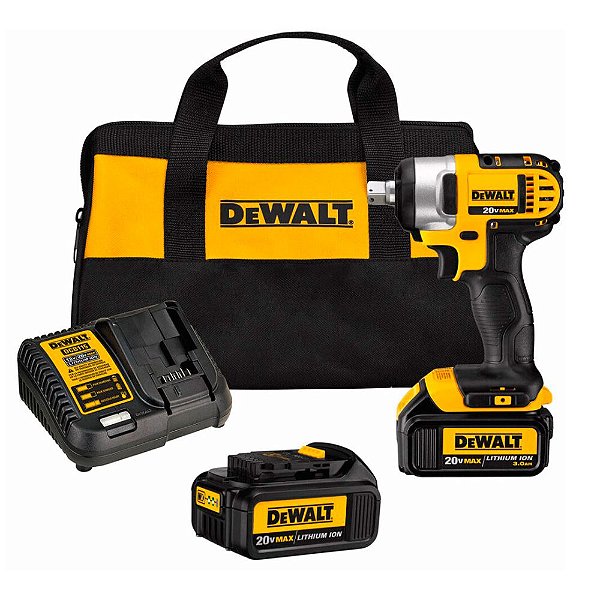 Chave de Impacto 1/2'' 2 Baterias 20V 203Nm Max Li-Ion 3.0Ah com Bolsa 220V Dewalt DCF880L2-B2