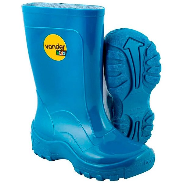 Bota Infantil de PVC com Forro Nº 24/25 Azul Vonder