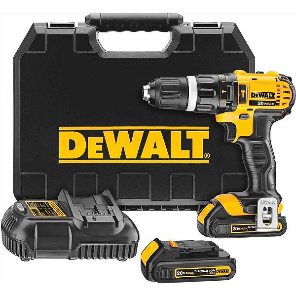 Parafusadeira/Furadeira com impacto 1/2'' 2 Baterias 1,5Ah 20V Max Li-Ion 220V Com Maleta Dewalt DCD785C2-B2