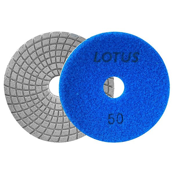 Disco Diamantado Polimento Brilho D'água com Velcro Grão 50 x 100mm Lotus 2317