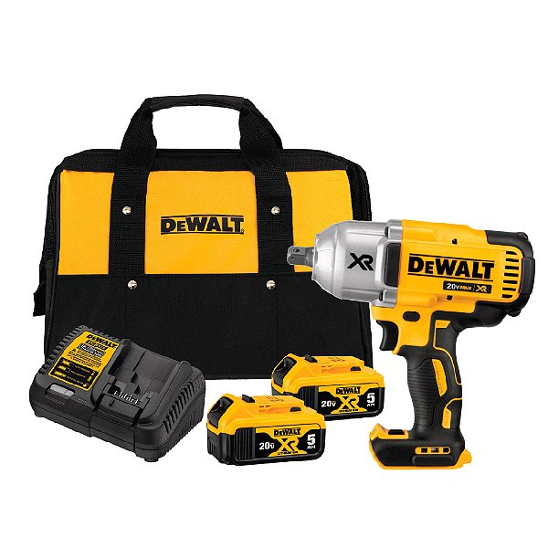 Kit Chave de Impacto 1/2'' 20V Max Xr 950Nm Brushless 2 Baterias 5Ah Carregador Bivolt Dewalt DCF899