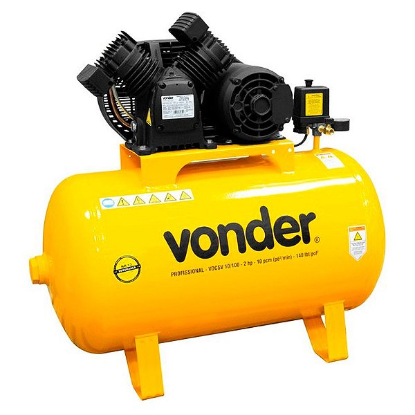 Compressor de Ar Monofásico 127V/220V 10 Pés Vonder VDCSV 10/100