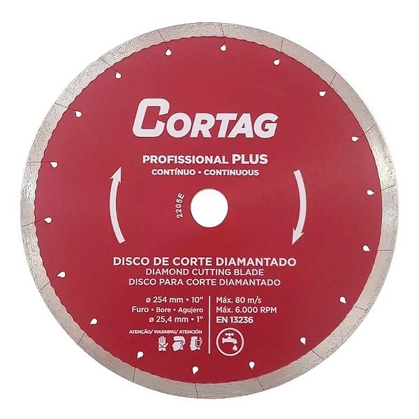 Disco de Corte Diamantado Continuo Profissional Plus 254mm Zapp 600 / Zapp Titan Cortag 61550