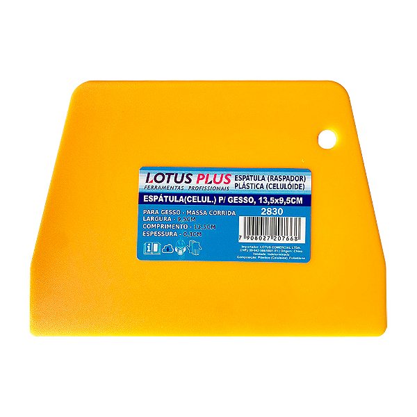Espátula Celuloide Gesso Massa Corrida 13,5cm x 9,5cm Lotus 2830
