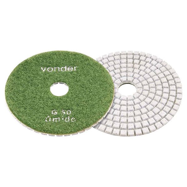 Disco Diamantado Polimento Brilho D'água com Velcro Grão 50 x 100mm Vonder