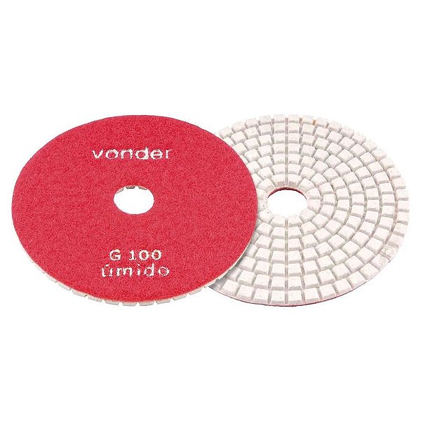 Disco Diamantado Polimento Brilho D'água com Velcro Grão 100 x 100mm Vonder