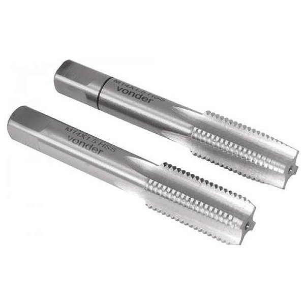 Macho Manual de Aço Rápido Métrica Fina M14 x 1,50 mm 2 peças Vonder